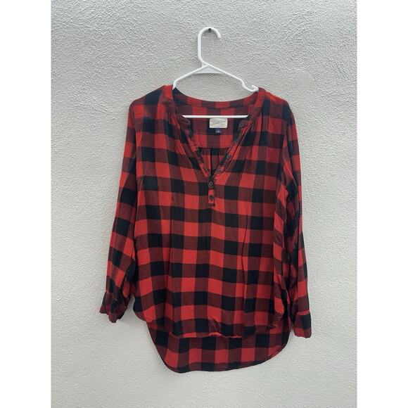 Universal Threads Womens Top Size Medium Buffalo Plaid Flannel Long Sleeve - Picture 1 of 11
